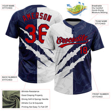 Load image into Gallery viewer, Custom Graffiti Pattern Red-Navy 3D Two-Button Unisex Softball Jersey
