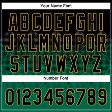 Load image into Gallery viewer, Custom Black Kelly Green-Old Gold 3D Pattern Gradient Square Shapes Two-Button Unisex Softball Jersey
