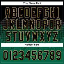 Load image into Gallery viewer, Custom Black Kelly Green-Old Gold 3D Pattern Gradient Square Shapes Two-Button Unisex Softball Jersey
