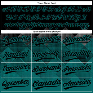 Custom Black Teal 3D Pattern Gradient Square Shapes Two-Button Unisex Softball Jersey