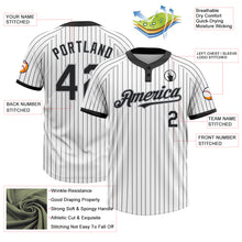 Load image into Gallery viewer, Custom White Black Pinstripe Gray Two-Button Unisex Softball Jersey

