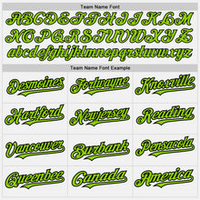 Load image into Gallery viewer, Custom White Black Pinstripe Neon Green Two-Button Unisex Softball Jersey
