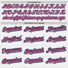 Load image into Gallery viewer, Custom White Black Pinstripe Teal-Pink Two-Button Unisex Softball Jersey
