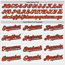 Load image into Gallery viewer, Custom White Navy Pinstripe Orange Two-Button Unisex Softball Jersey
