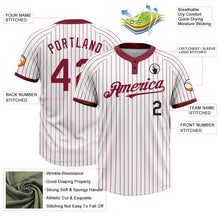 Load image into Gallery viewer, Custom White Crimosn Pinstripe Black Two-Button Unisex Softball Jersey
