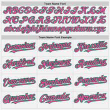 Load image into Gallery viewer, Custom White Kelly Green Pinstripe Pink Two-Button Unisex Softball Jersey
