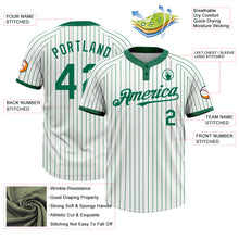 Load image into Gallery viewer, Custom White Kelly Green Pinstripe Kelly Green Two-Button Unisex Softball Jersey
