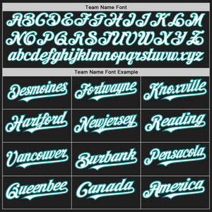 Custom Black Teal Pinstripe White Two-Button Unisex Softball Jersey