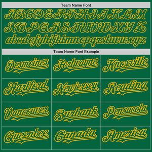 Custom Kelly Green Gold Pinstripe Gold Two-Button Unisex Softball Jersey