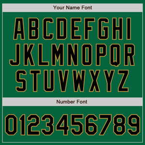 Custom Kelly Green Old Gold Pinstripe Black Two-Button Unisex Softball Jersey