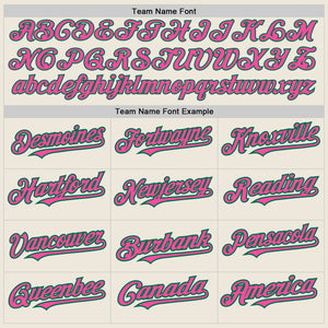 Custom Cream Kelly Green Pinstripe Pink Two-Button Unisex Softball Jersey