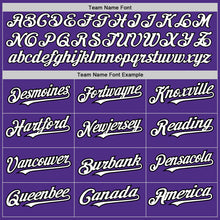 Load image into Gallery viewer, Custom Purple Black Pinstripe White Two-Button Unisex Softball Jersey
