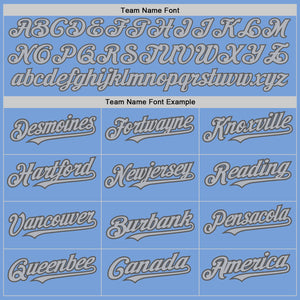 Custom Light Blue Steel Gray Pinstripe Gray Two-Button Unisex Softball Jersey