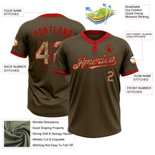 Load image into Gallery viewer, Custom Olive Red Pinstripe Camo Salute To Service Two-Button Unisex Softball Jersey
