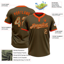 Load image into Gallery viewer, Custom Olive Orange Pinstripe Camo Salute To Service Two-Button Unisex Softball Jersey
