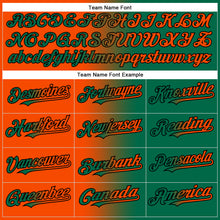 Load image into Gallery viewer, Custom Kelly Green Orange-Black Gradient Fashion Two-Button Unisex Softball Jersey

