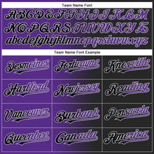 Load image into Gallery viewer, Custom Black Purple-Gray Gradient Fashion Two-Button Unisex Softball Jersey
