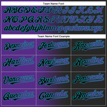 Load image into Gallery viewer, Custom Black Purple-Teal Gradient Fashion Two-Button Unisex Softball Jersey
