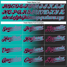Load image into Gallery viewer, Custom Black Aqua-Pink Gradient Fashion Two-Button Unisex Softball Jersey
