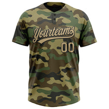 Load image into Gallery viewer, Custom Camo Vegas Gold-Black Salute To Service Two-Button Unisex Softball Jersey
