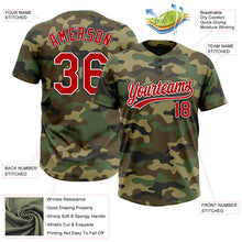Load image into Gallery viewer, Custom Camo Red-Black Salute To Service Two-Button Unisex Softball Jersey
