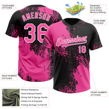 Load image into Gallery viewer, Custom Pink Black-White 3D Pattern Abstract Brush Stroke Two-Button Unisex Softball Jersey
