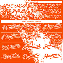 Load image into Gallery viewer, Custom White Orange 3D Pattern Abstract Brush Stroke Two-Button Unisex Softball Jersey
