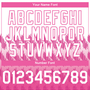 Custom White Pink 3D Pattern Lines Two-Button Unisex Softball Jersey