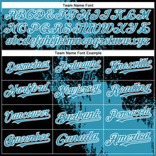 Load image into Gallery viewer, Custom Panther Blue Black-White 3D Pattern Abstract Brush Stroke Two-Button Unisex Softball Jersey
