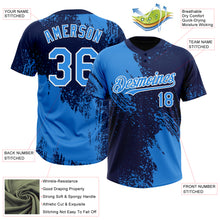 Load image into Gallery viewer, Custom Electric Blue Navy-White 3D Pattern Abstract Brush Stroke Two-Button Unisex Softball Jersey
