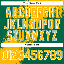 Load image into Gallery viewer, Custom Gold Kelly Green-White 3D Pattern Abstract Brush Stroke Two-Button Unisex Softball Jersey
