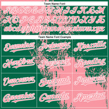 Load image into Gallery viewer, Custom Medium Pink Kelly Green-White 3D Pattern Abstract Brush Stroke Two-Button Unisex Softball Jersey
