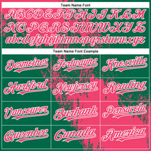Load image into Gallery viewer, Custom Neon Pink Kelly Green-White 3D Pattern Abstract Brush Stroke Two-Button Unisex Softball Jersey
