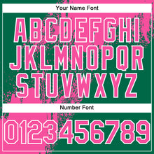 Load image into Gallery viewer, Custom Pink Kelly Green-White 3D Pattern Abstract Brush Stroke Two-Button Unisex Softball Jersey
