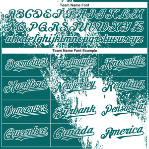 Custom White Teal 3D Pattern Abstract Brush Stroke Two-Button Unisex Softball Jersey