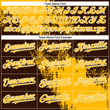 Load image into Gallery viewer, Custom Gold Brown-White 3D Pattern Abstract Brush Stroke Two-Button Unisex Softball Jersey
