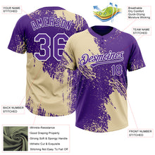 Load image into Gallery viewer, Custom Cream Purple-White 3D Pattern Abstract Brush Stroke Two-Button Unisex Softball Jersey
