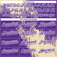 Load image into Gallery viewer, Custom Cream Purple-White 3D Pattern Abstract Brush Stroke Two-Button Unisex Softball Jersey
