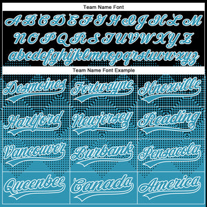 Custom Black Panther Blue-White 3D Gradient Square Shape Two-Button Unisex Softball Jersey