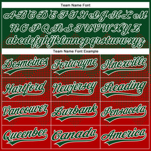 Custom Green Red-White 3D Gradient Square Shape Two-Button Unisex Softball Jersey