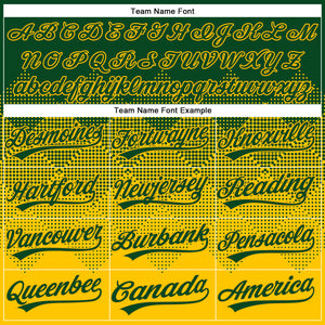 Custom Green Yellow 3D Gradient Square Shape Two-Button Unisex Softball Jersey