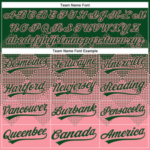 Custom Green Medium Pink 3D Gradient Square Shape Two-Button Unisex Softball Jersey