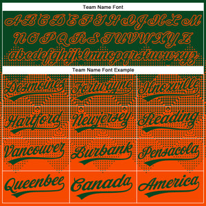 Custom Green Orange 3D Gradient Square Shape Two-Button Unisex Softball Jersey