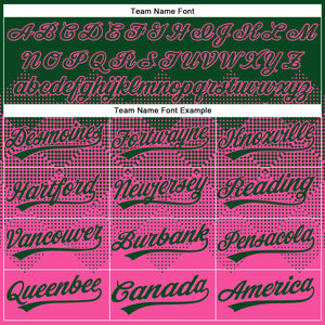 Custom Green Pink 3D Gradient Square Shape Two-Button Unisex Softball Jersey