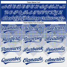 Load image into Gallery viewer, Custom Royal White 3D Gradient Square Shape Two-Button Unisex Softball Jersey
