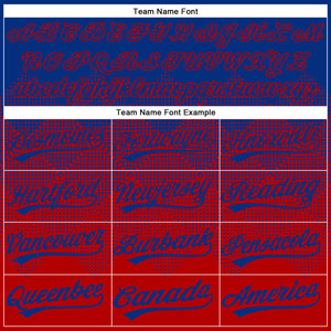 Custom Royal Red 3D Gradient Square Shape Two-Button Unisex Softball Jersey
