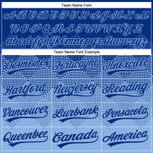 Load image into Gallery viewer, Custom Royal Light Blue 3D Gradient Square Shape Two-Button Unisex Softball Jersey
