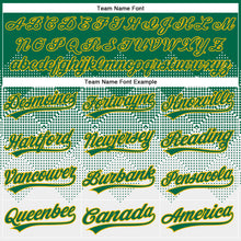 Load image into Gallery viewer, Custom Kelly Green White-Gold 3D Gradient Square Shape Two-Button Unisex Softball Jersey
