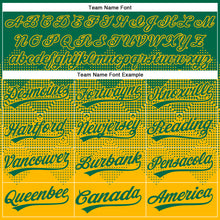 Load image into Gallery viewer, Custom Kelly Green Gold 3D Gradient Square Shape Two-Button Unisex Softball Jersey

