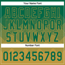 Load image into Gallery viewer, Custom Kelly Green Old Gold 3D Gradient Square Shape Two-Button Unisex Softball Jersey
